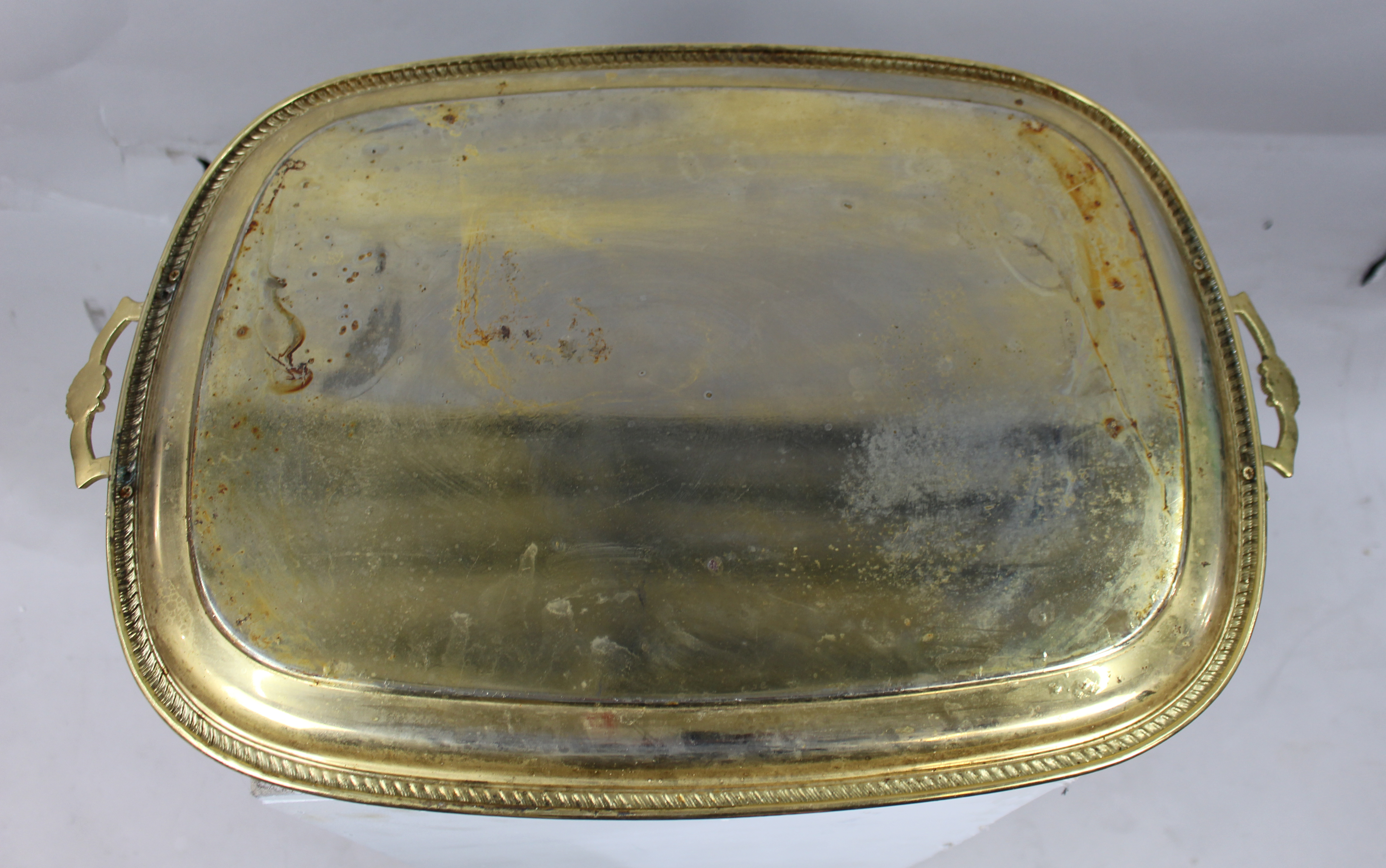 Large Vintage Gold Plated Tray