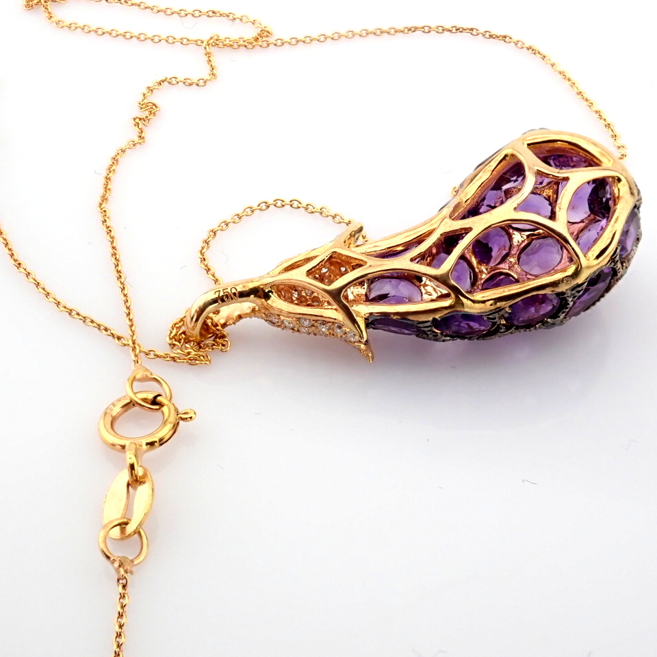 Natural Diamond 18K Rose/Pink Gold Necklace