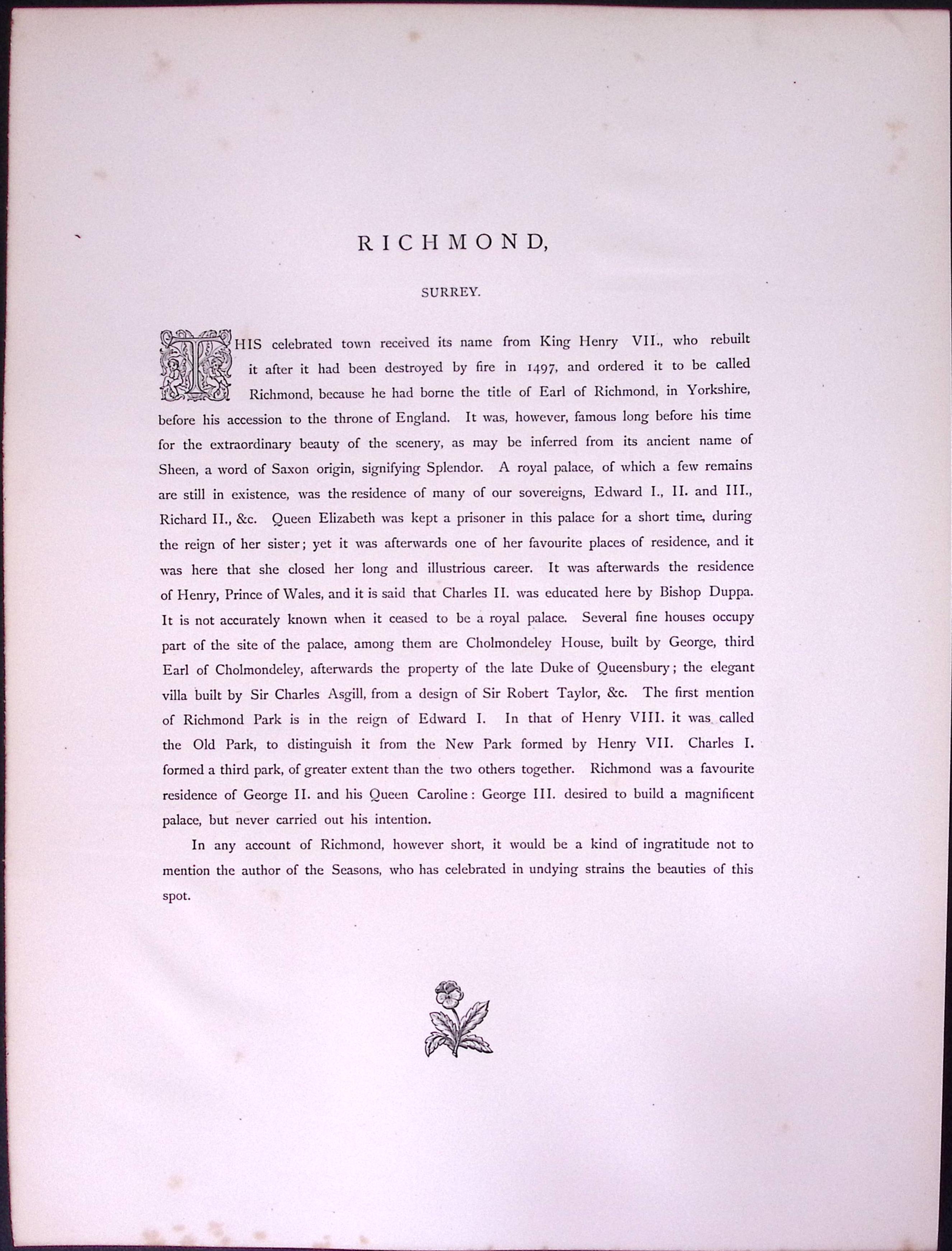 J.M.W Turner Rare “Richmond Bridge London” 1873 Picturesque Views in England-60