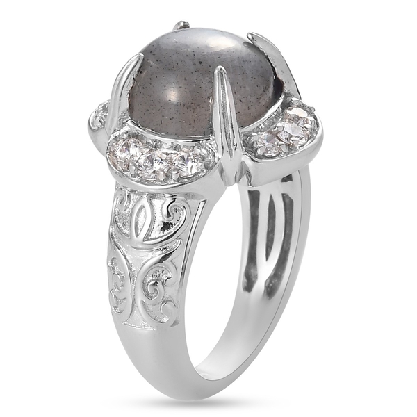 NEW!! Fire Labradorite Floral Ring & Fire Labradorite Bangle