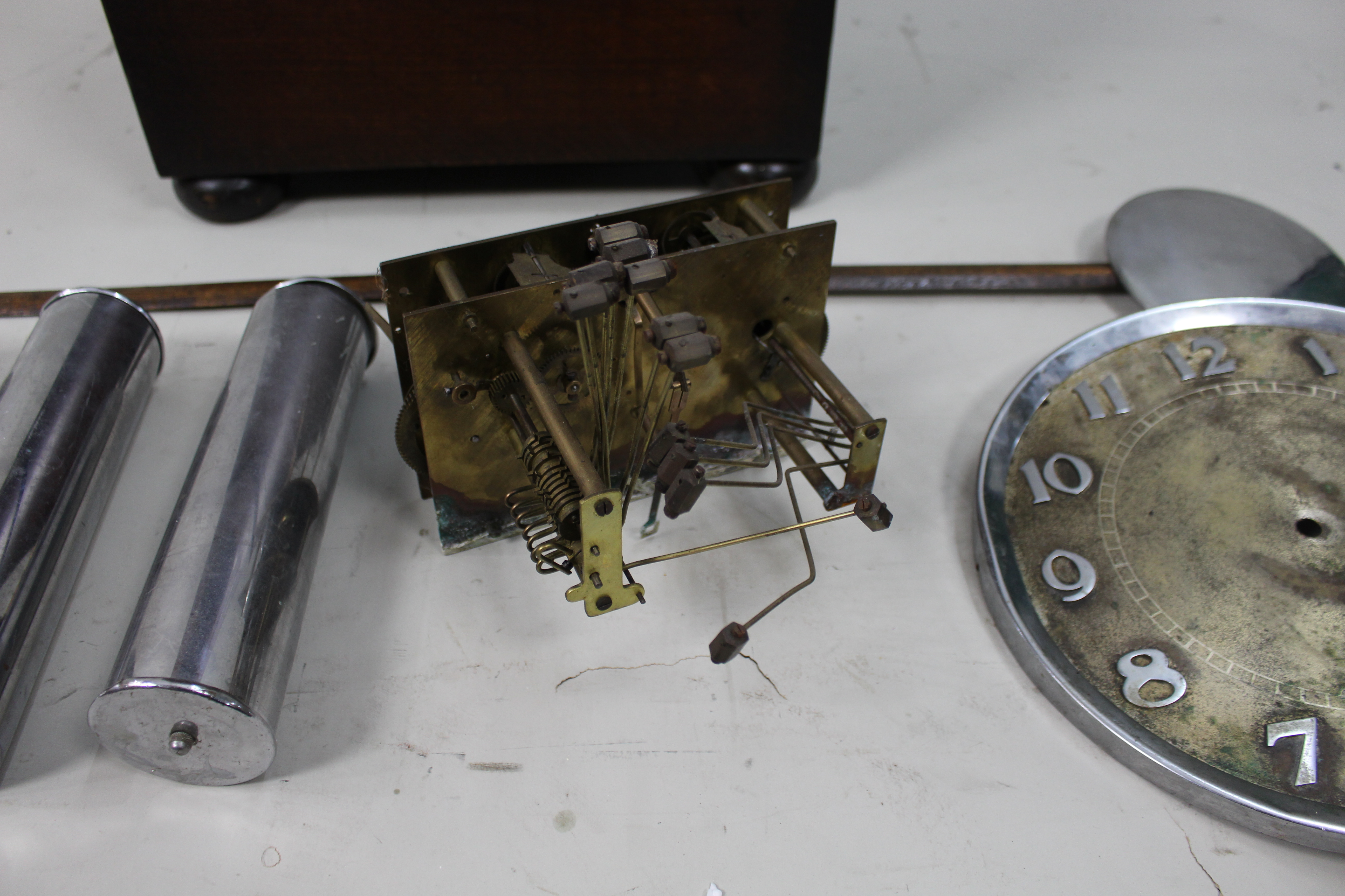 Art Deco Longcase Clock – For Restoration – Chrome Dial & Triple Weight Movement