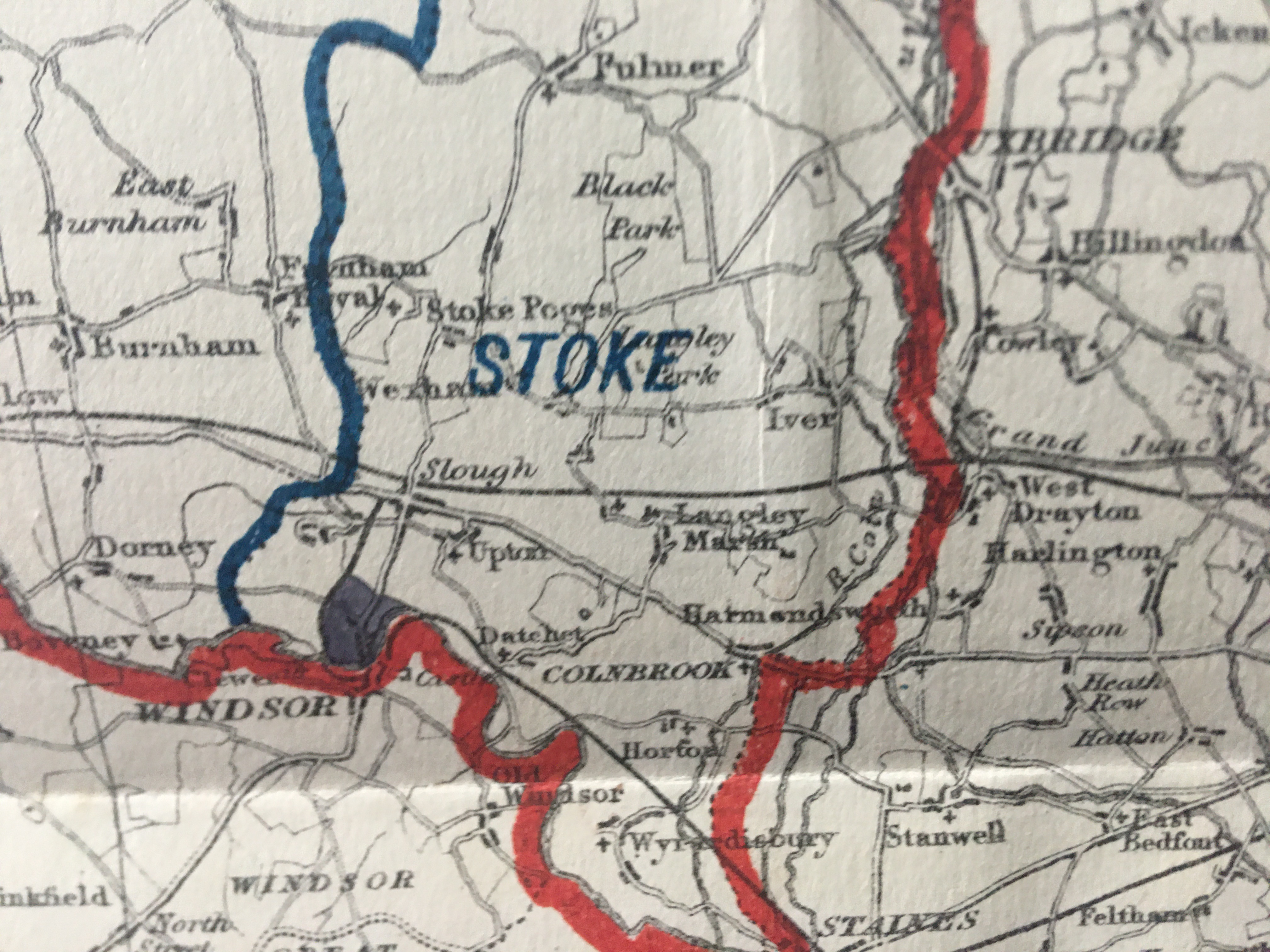 Antique 139 Years-Old Scarce Map Buckinghamshire 1885 Boundary Changes.