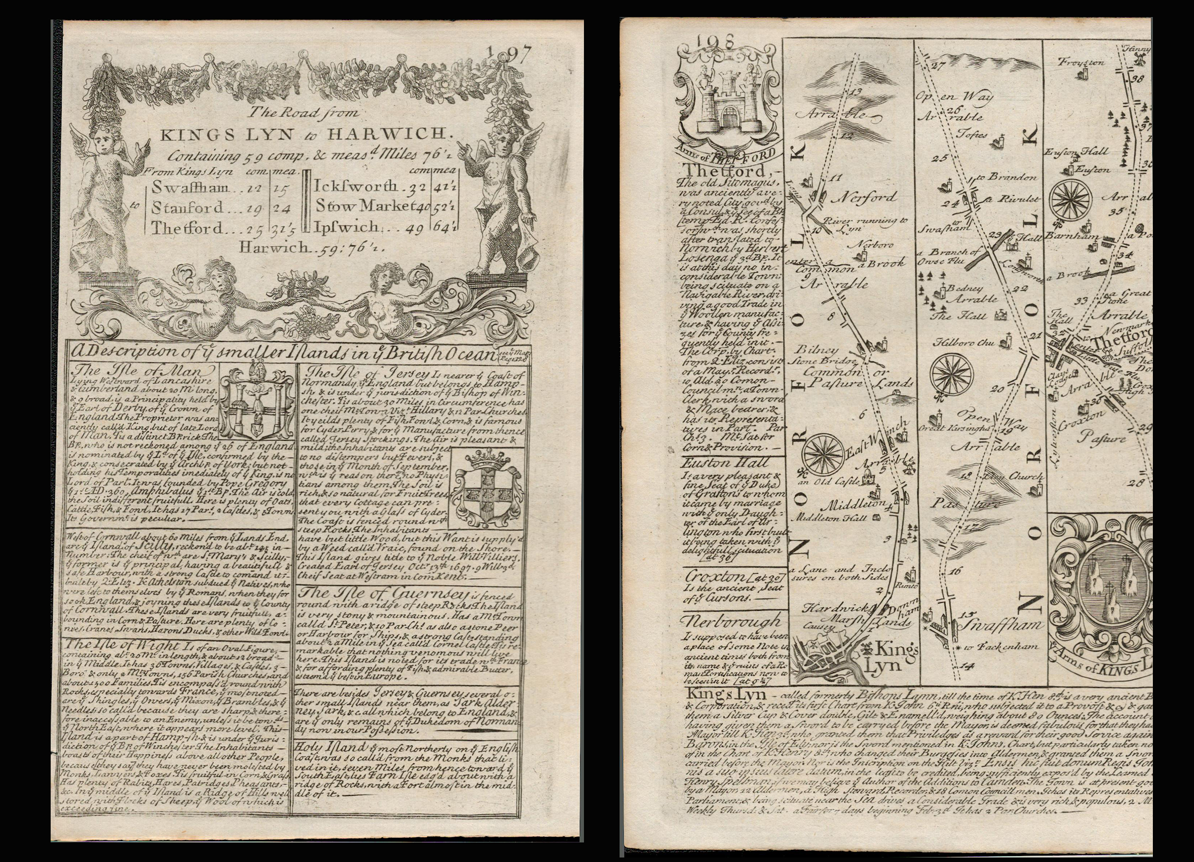 Isle of- Man, Isle of Wight, Cornwall, Jersey, Guernsey, Scilly  290 Yrs Old British Map.