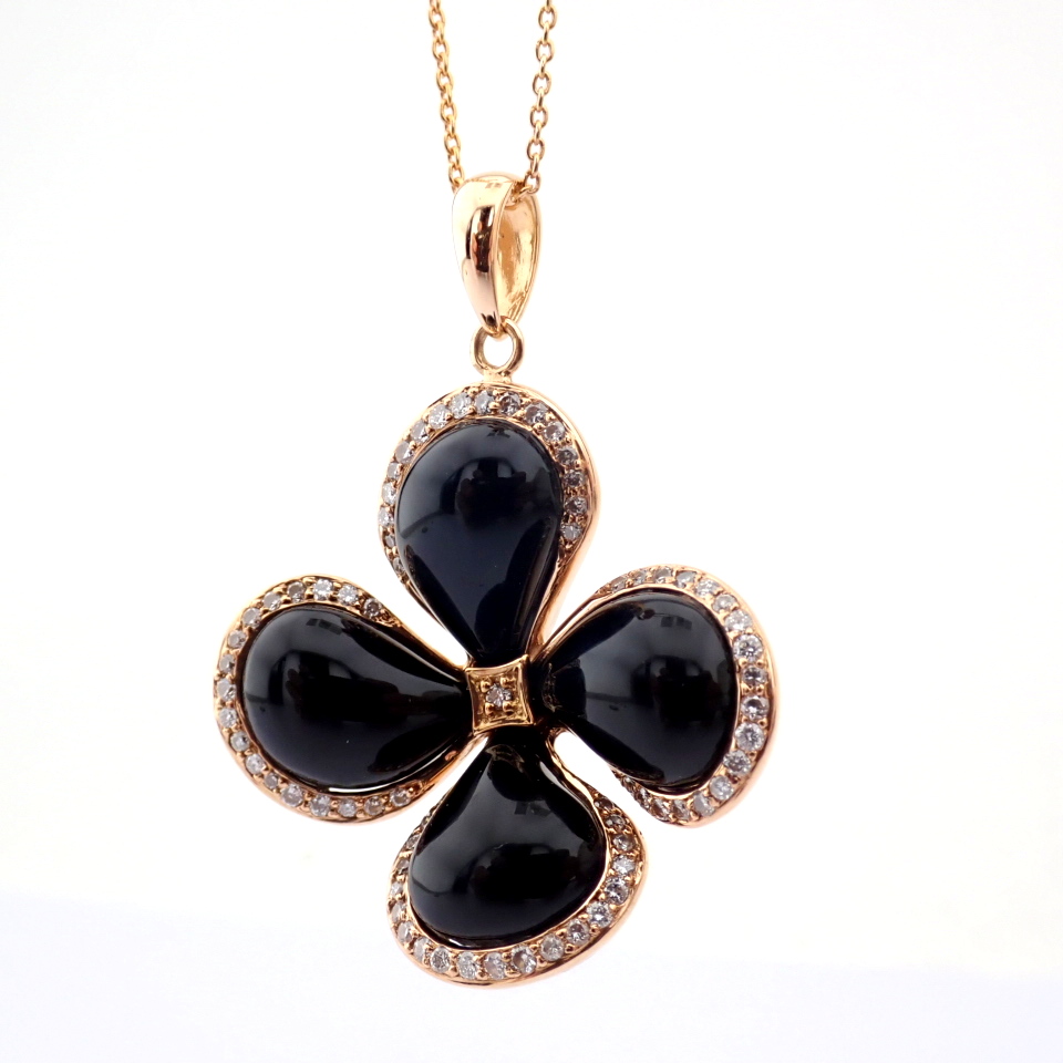Natural Diamond 18K Rose/Pink Gold Necklace