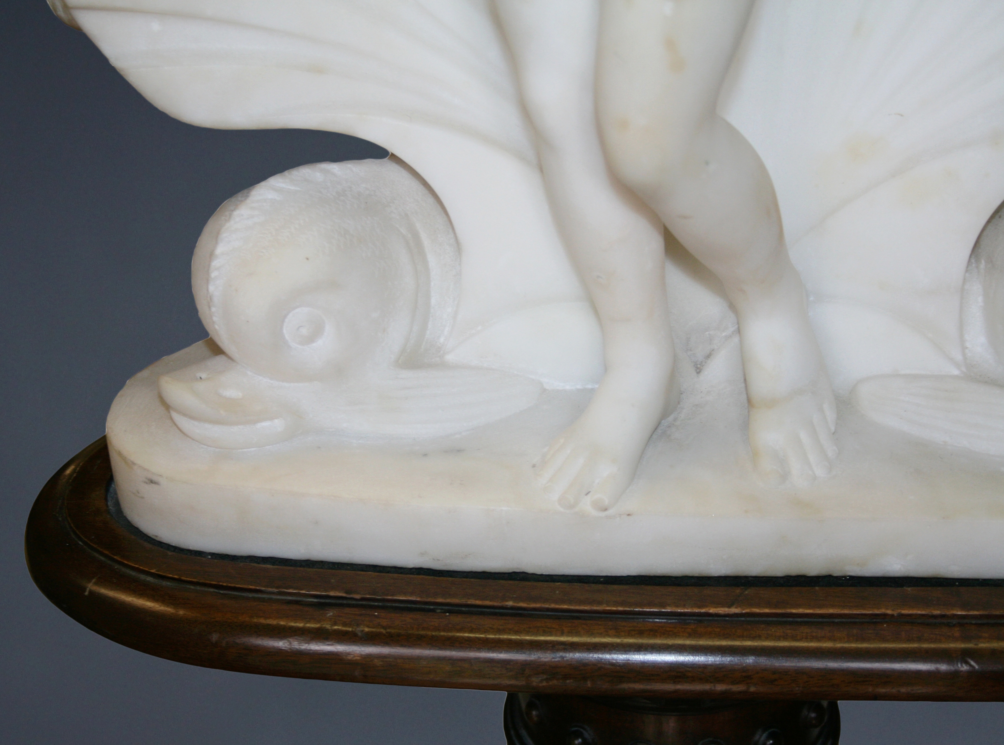 Fine 19th Century Marble Figure of Venus on Fluted Mahogany Pedestal