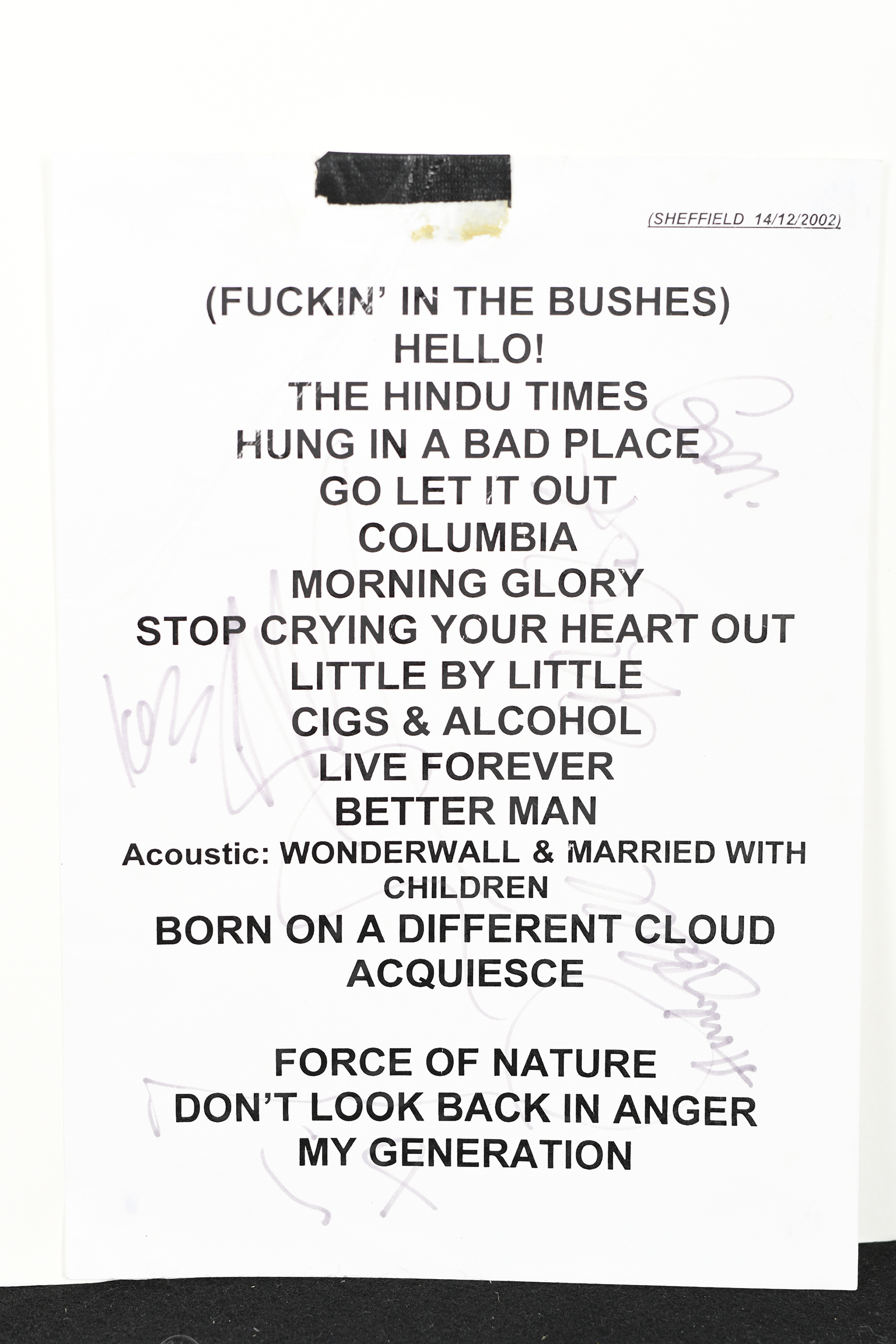 OASIS CIGARETTES & ALCOHOL Promotional Copy.