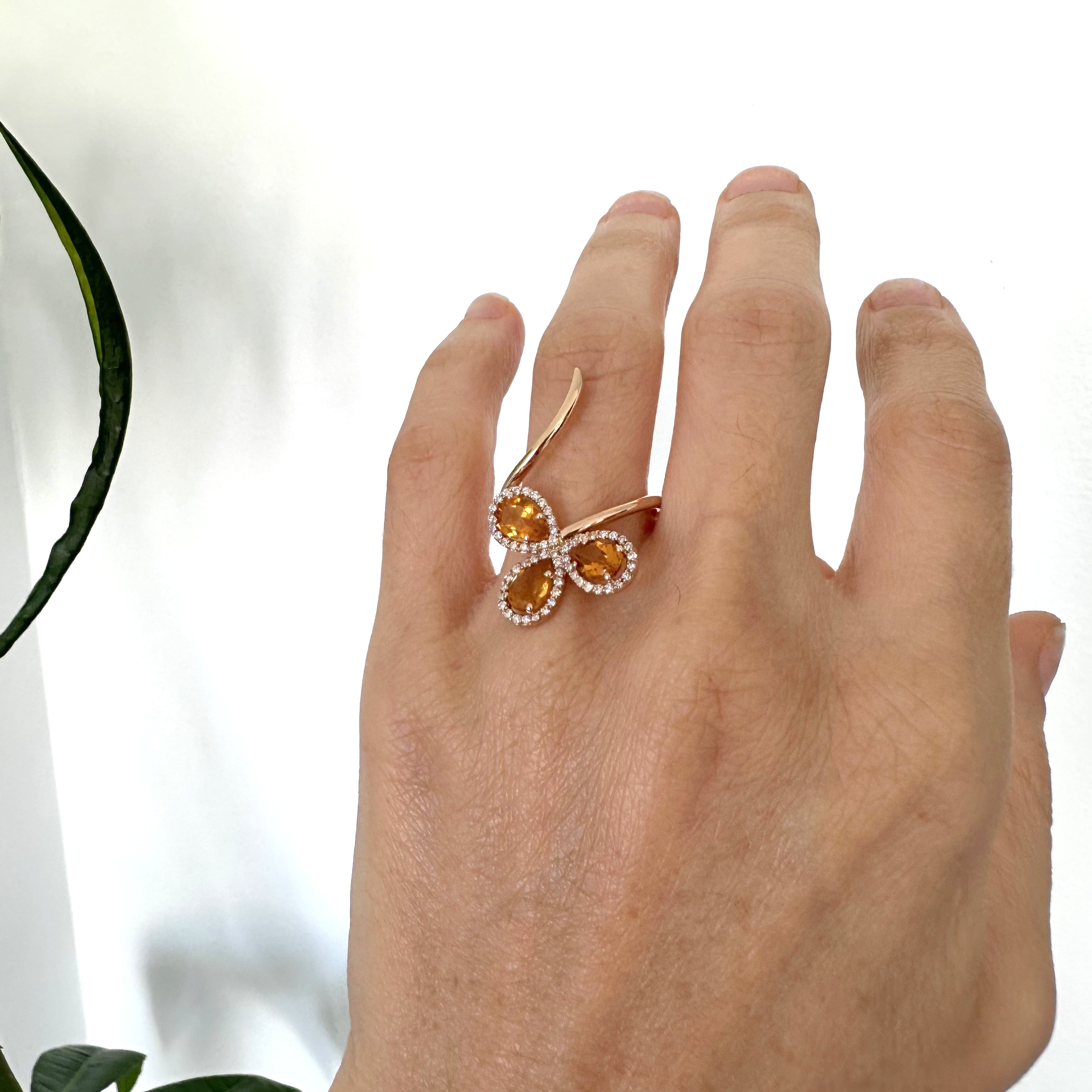 Natural Diamond 18K Rose/Pink Gold Ring