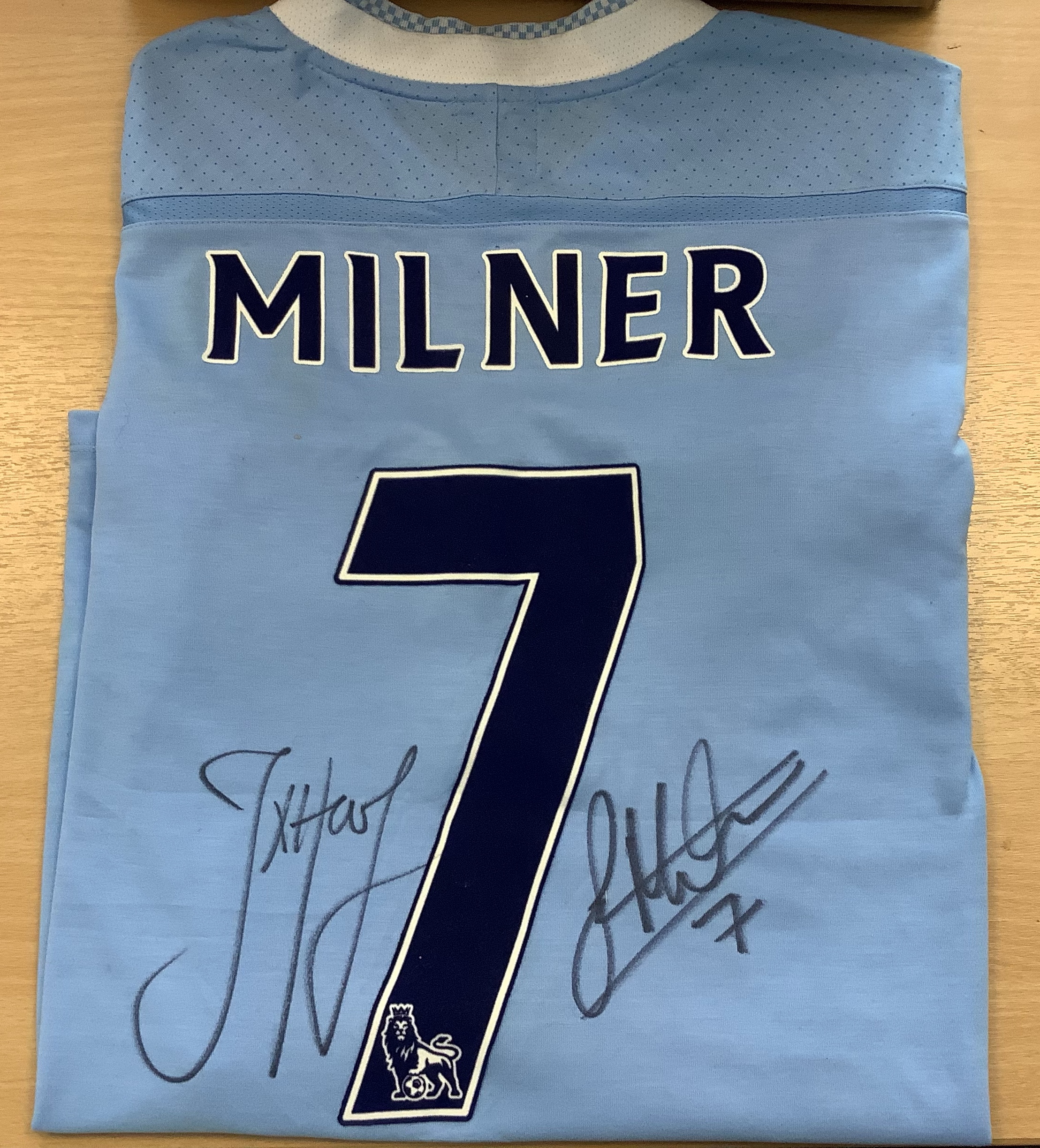 Manchester City Football Shirt Signed By James Milner & Joe Hart