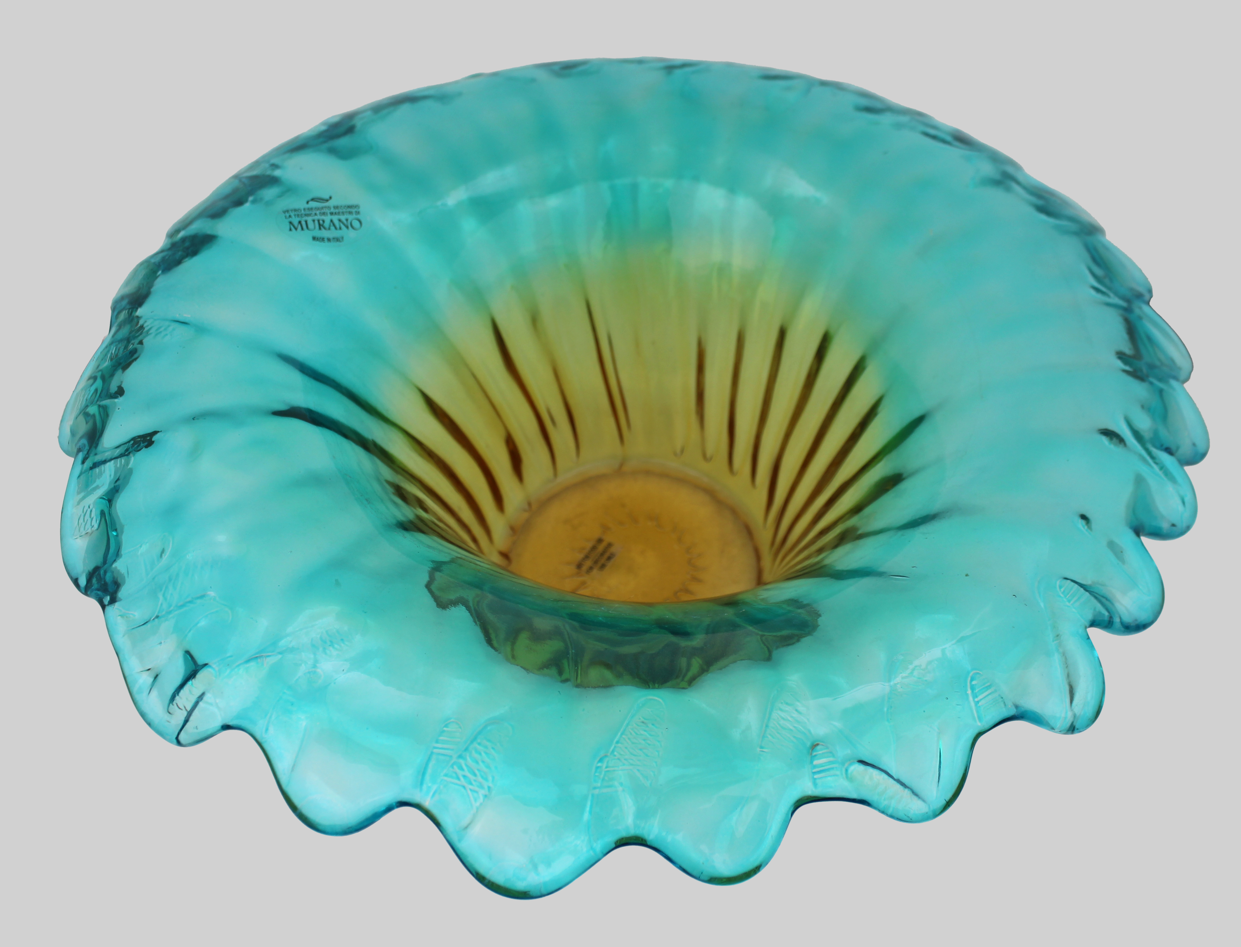 Large Murano Hand-Blown Art Glass Centrepiece Bowl
