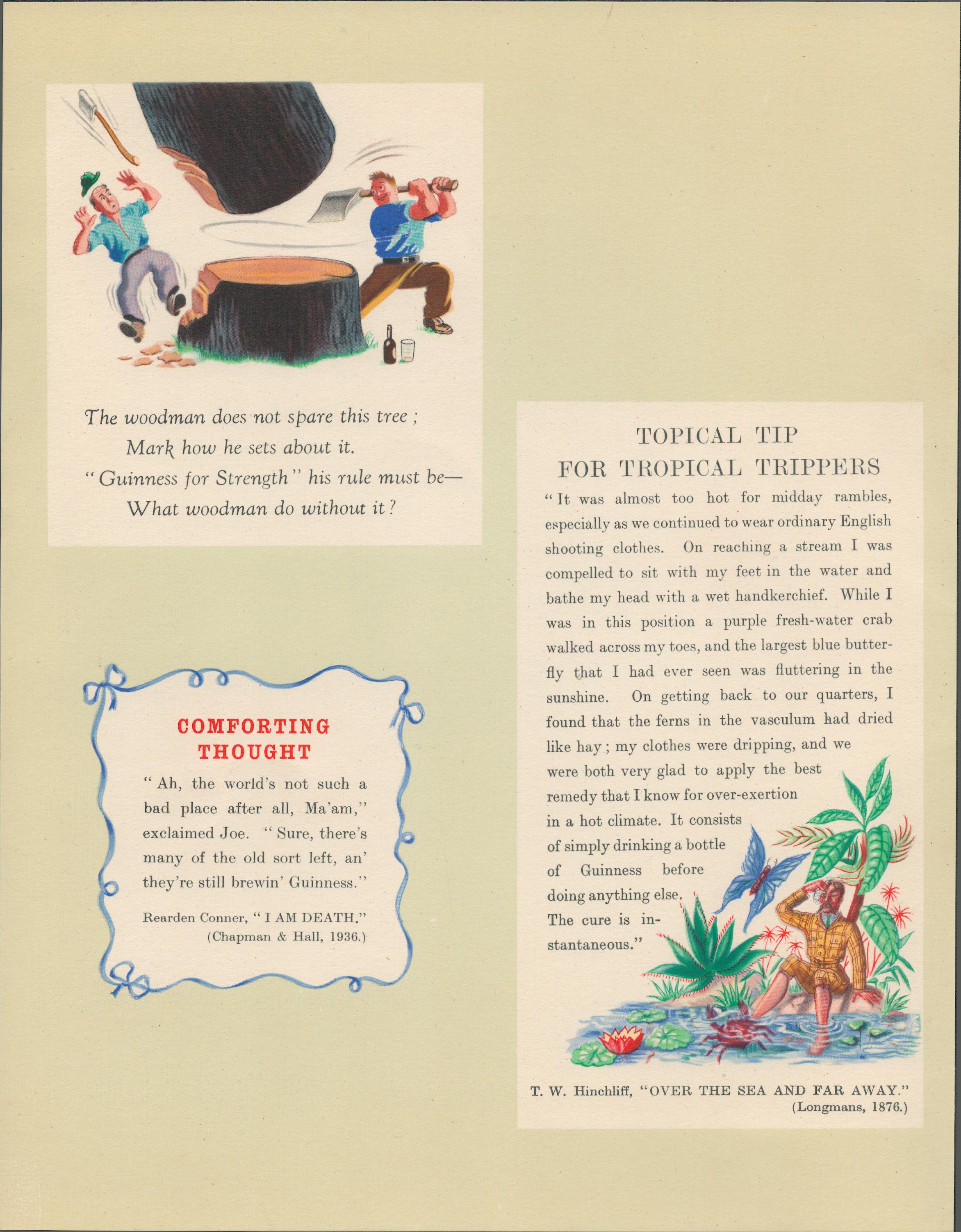 Rare 85 Years Old 1937 Guinness Print The Pressure of Golf