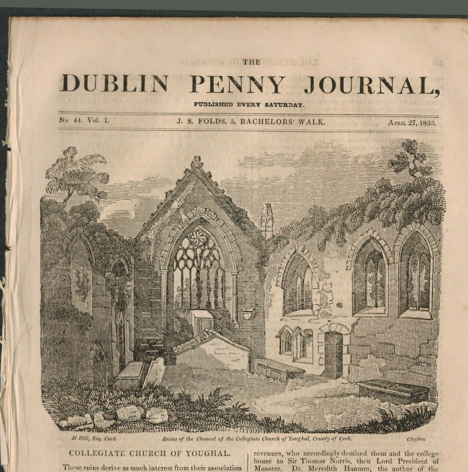 2 Antique Editions 1832 Dublin Journal Witchcraft In KilkennyIncludes Images & Articles Lismore