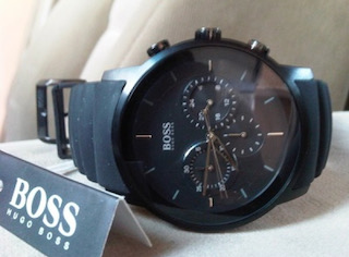 Hugo Boss 1512639 Men's All Black Rubber Strap Quartz Chronograph Watch