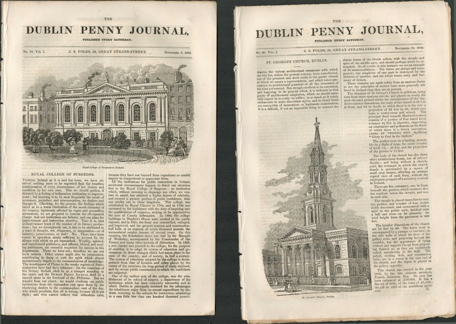 2 Antique Editions 1832 Dublin Journal Limerick Dublin-242 Original Antique Editions Of The 1832