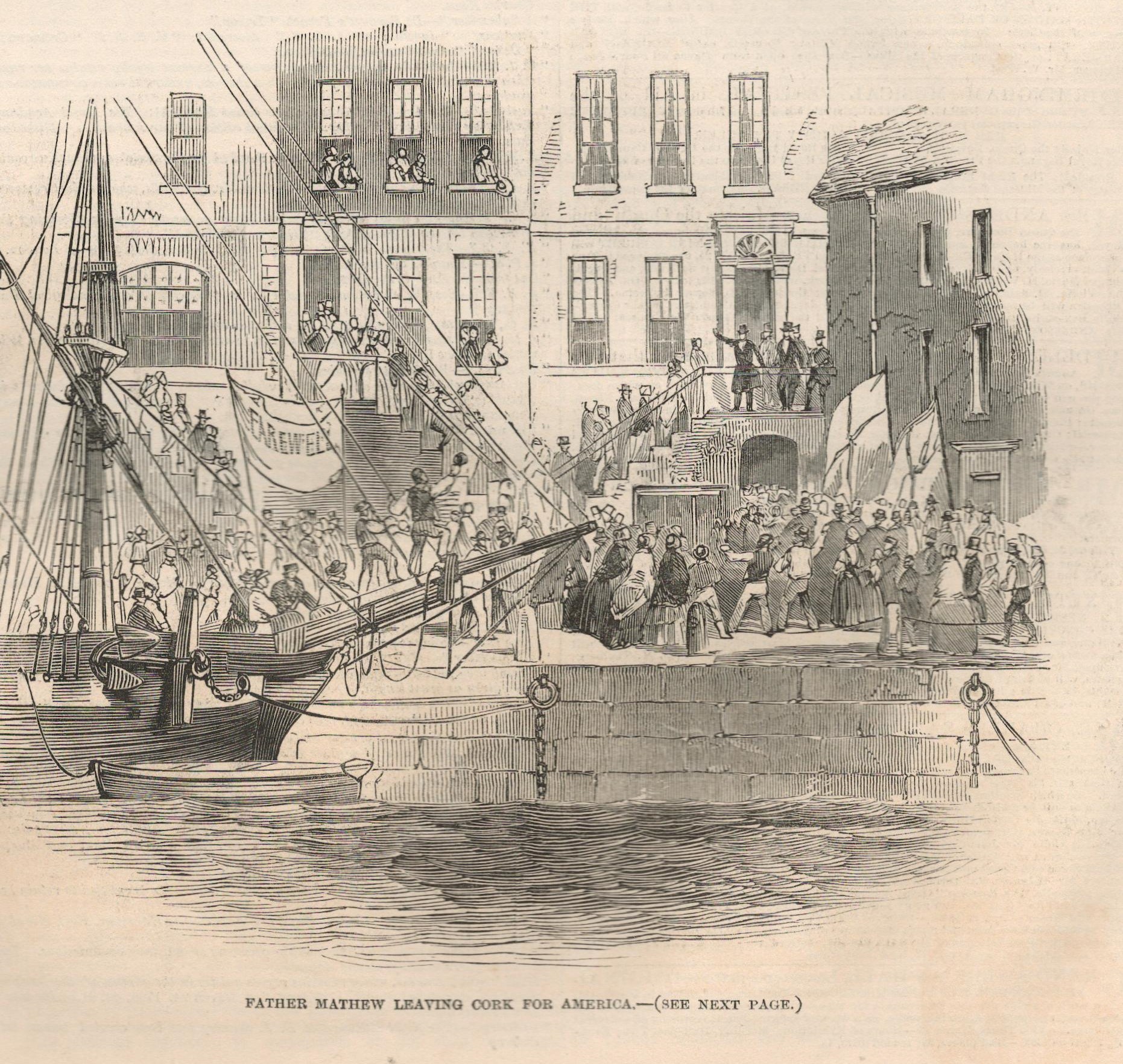 Father Mathew Famous Priest Emigrating To America From Cork 1849Antique Edition The Illustrated
