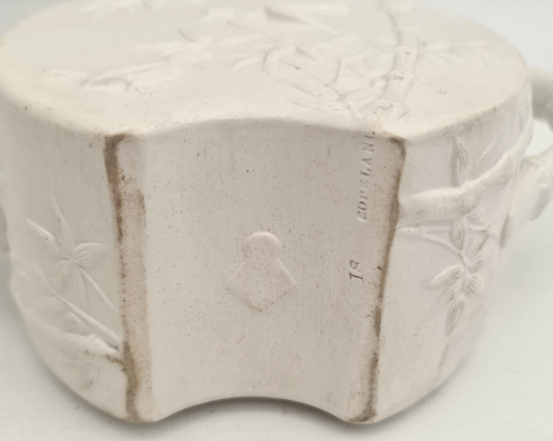 Antique White Stone Ware Chinoiserie Copeland Tea Pot Chinese c1874