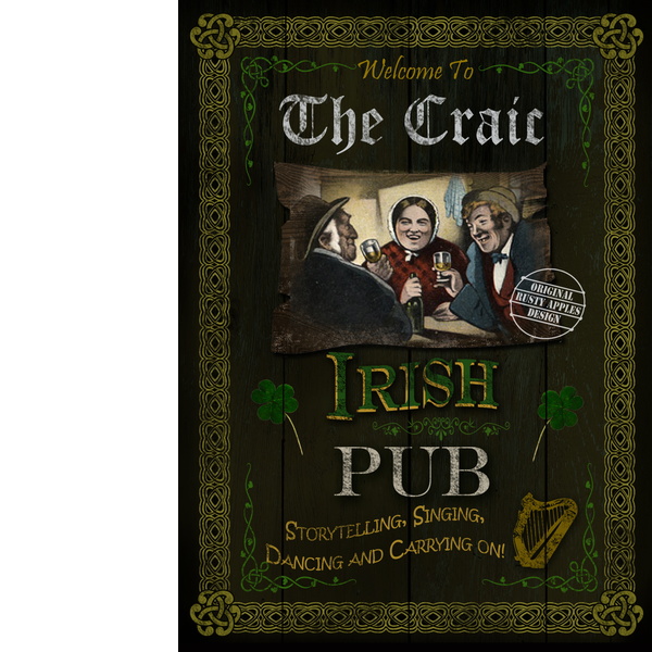 Reproduction Large Metal Irish Pub Sign "The Craic"Reproduction Large Metal Irish Pub Sign Approx