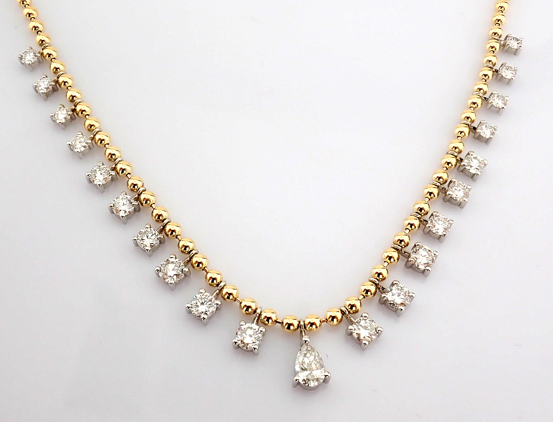Pear Cut Lab-Grown Diamond Necklace - 2.77 Total Carat (MDI Certified)