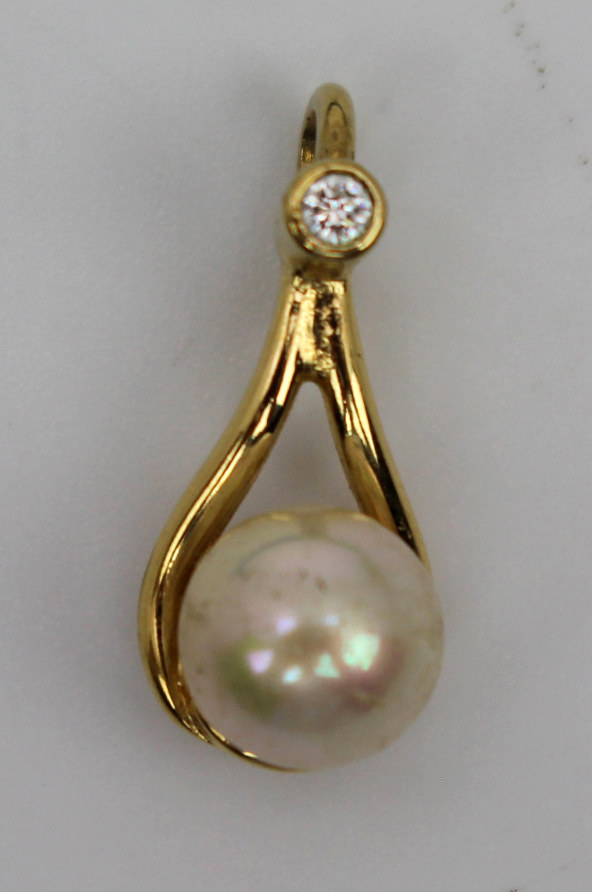 Silver Gilt Pearl Pendant