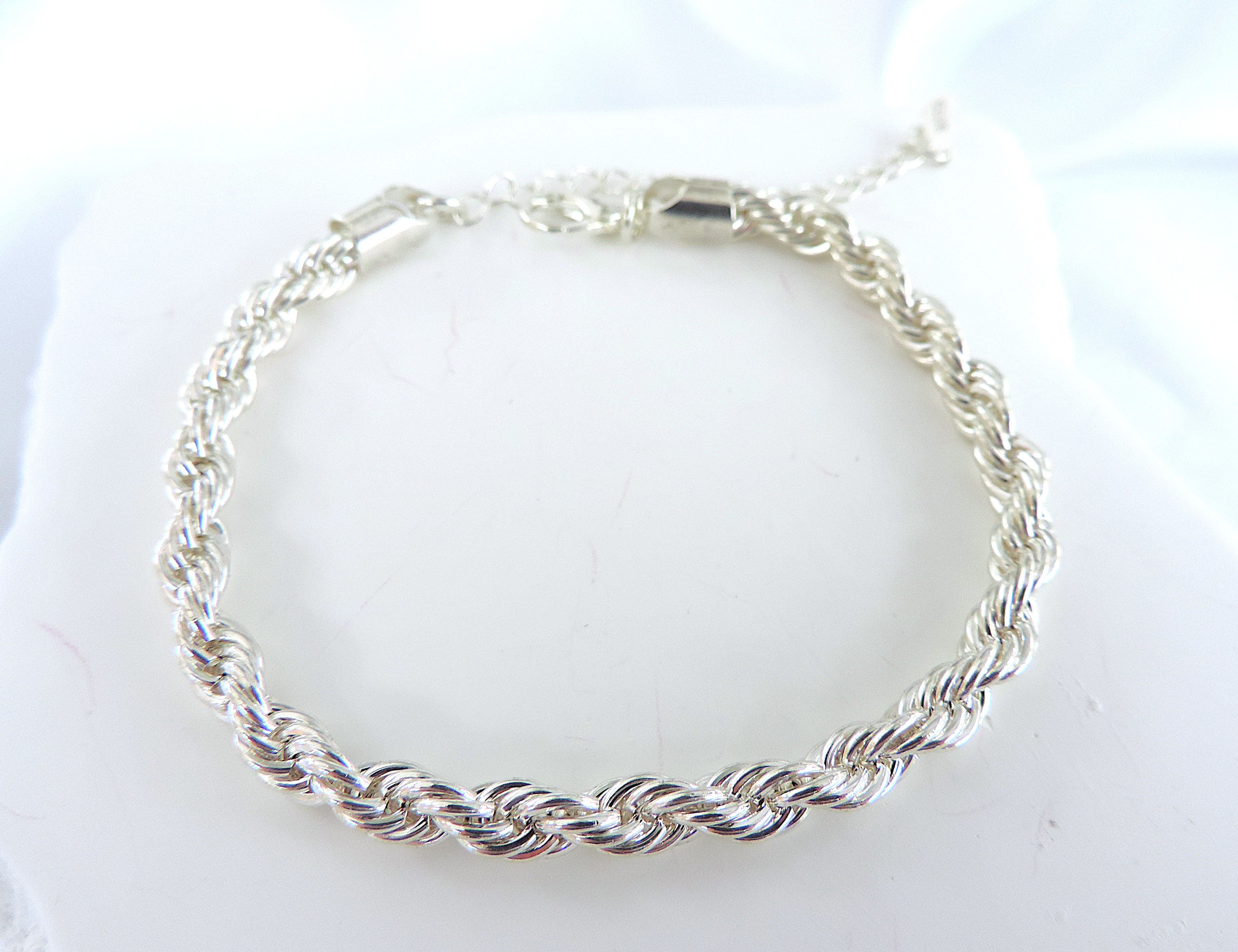 925 Silver Rope Chain Braelet 'New'