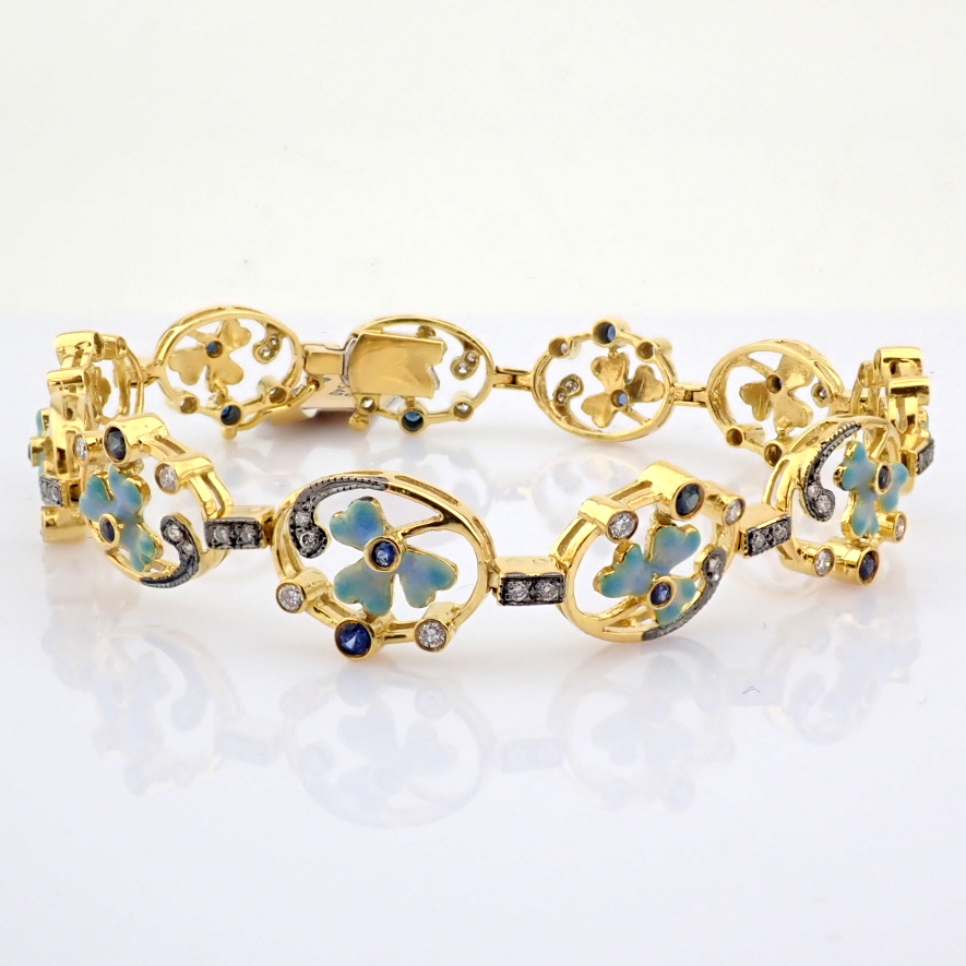 Natural Diamond 18K Yellow Gold Bracelet
