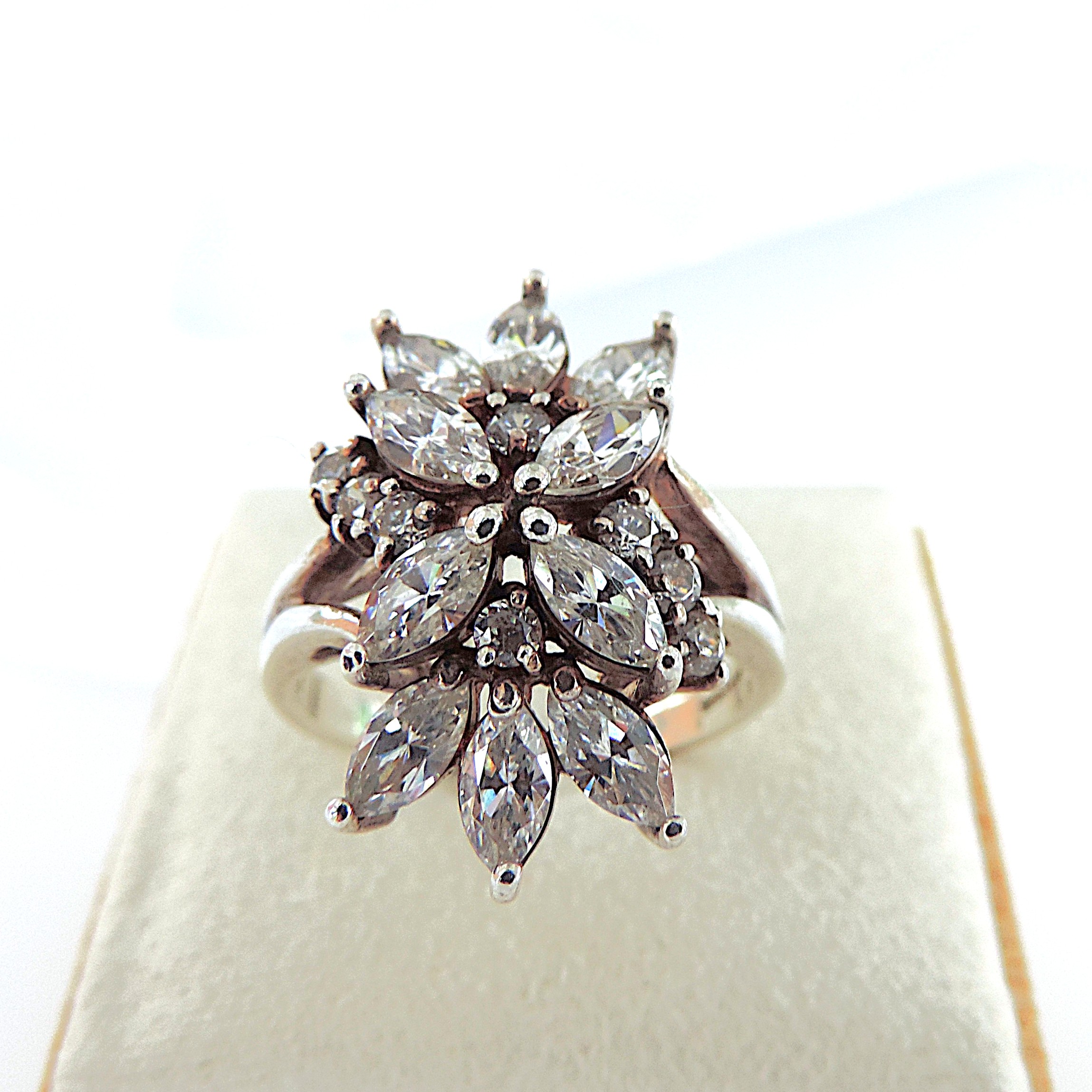 925 Silver 4.58 Carat Lab Created Diamond Ring 'New'