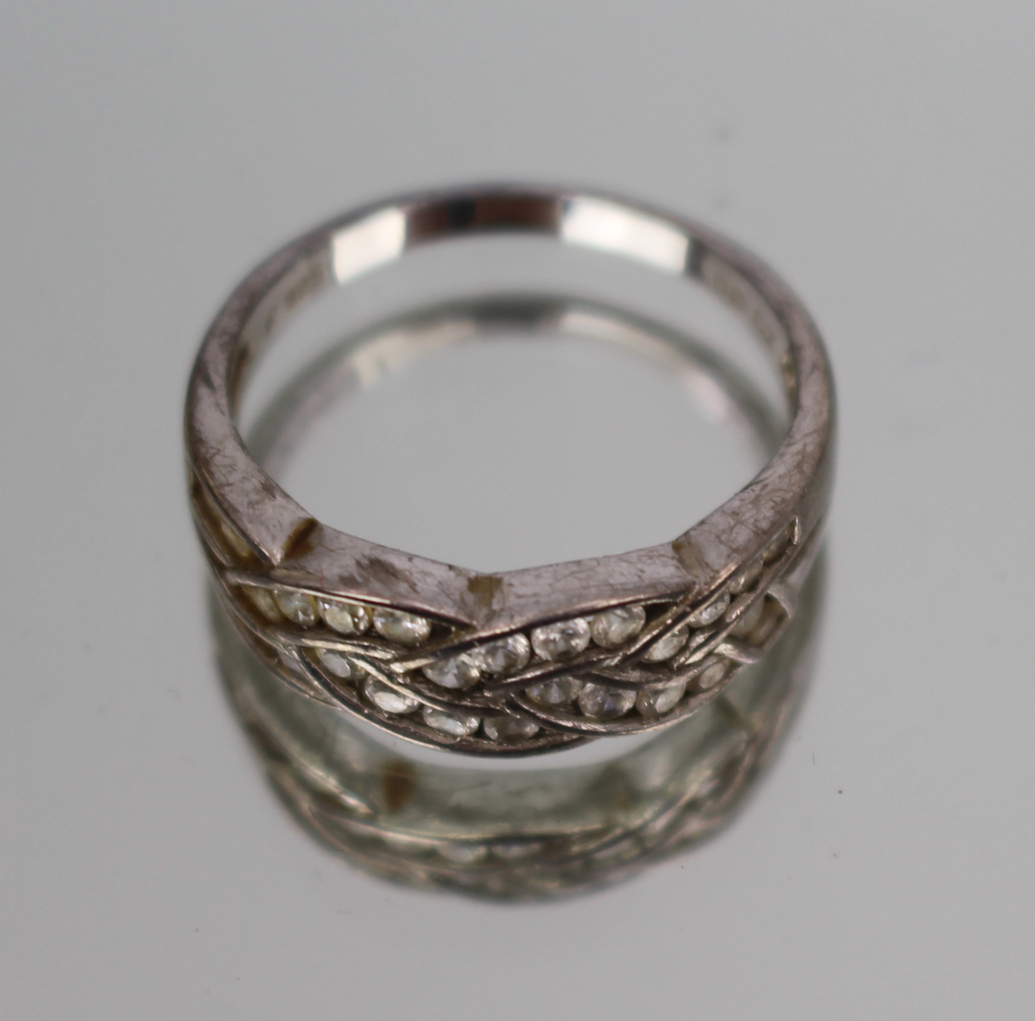 Vintage Silver Ring CZ