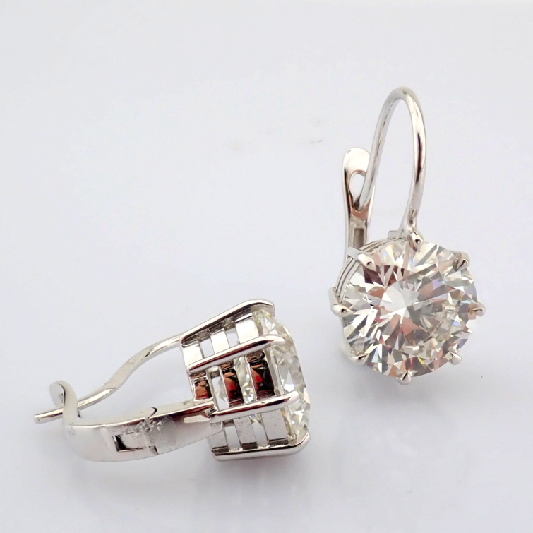 Round Cut Lab-Grown Diamond Earring - 6.93 Total Carat (IGI Certified)