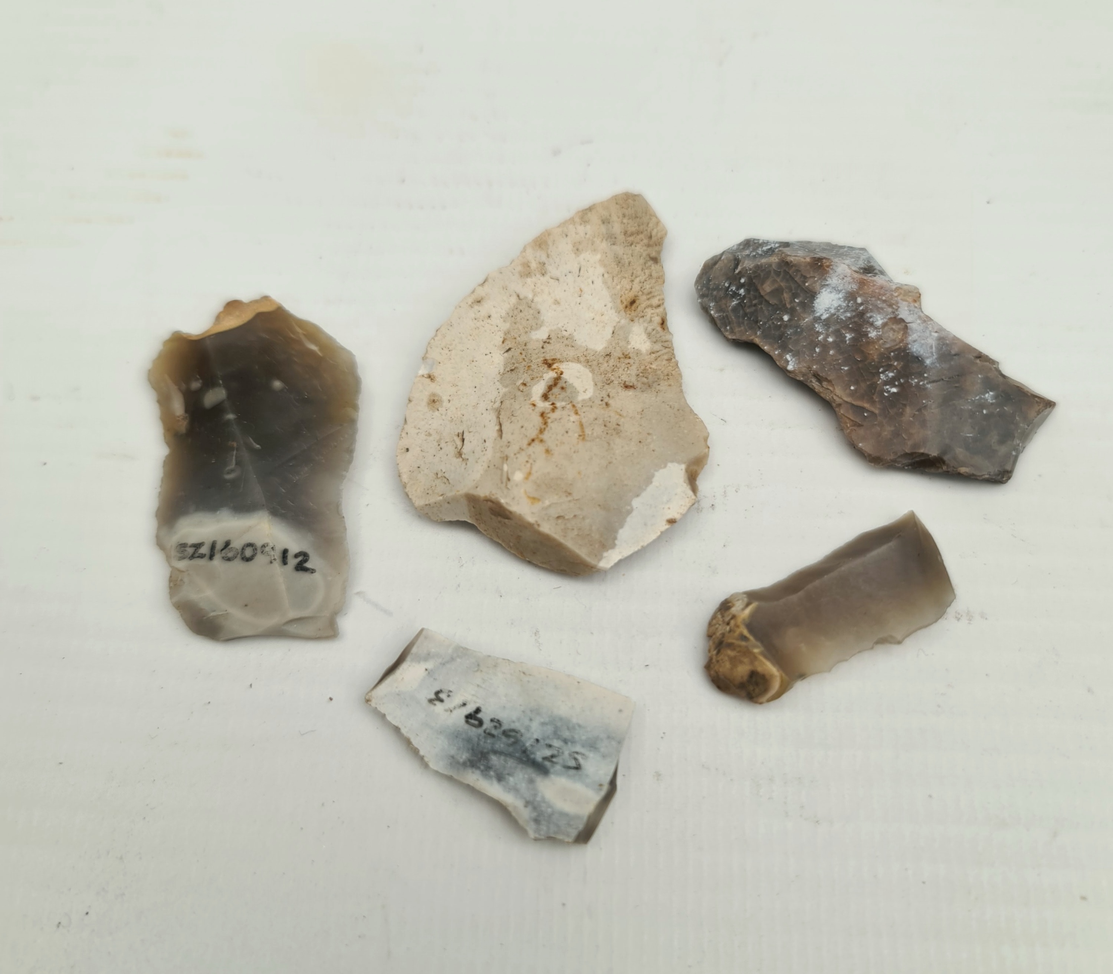 Antique Late Palaeolithic Flint Weapons 5 Arrow Heads Antique Late Palaeolithic Flint Weapons 5