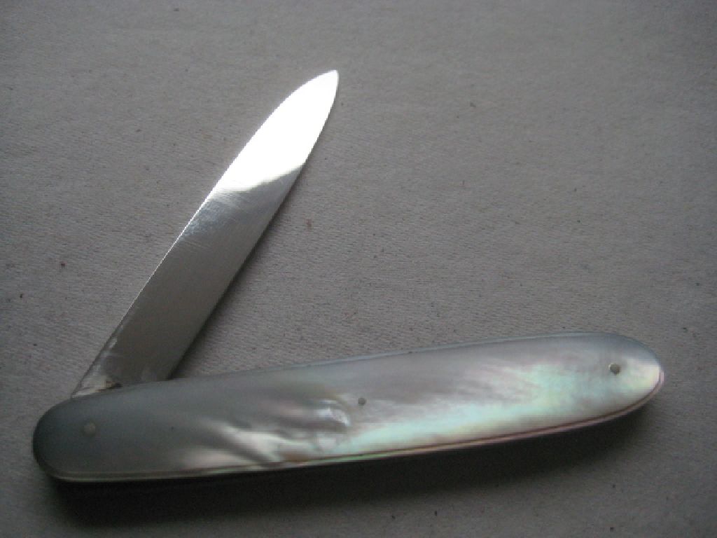 Rare Victorian Cased Silver Bladed Folding Fruit Knife