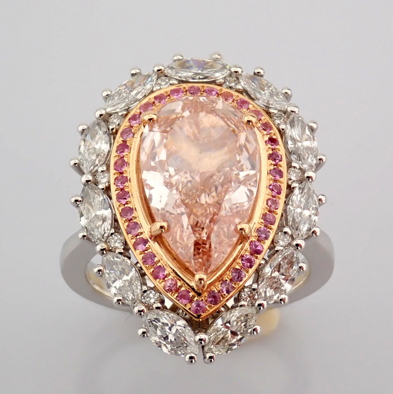 Pear Cut Lab-Grown Diamond Ring - 5.2 Total Carat (IGI Certified)
