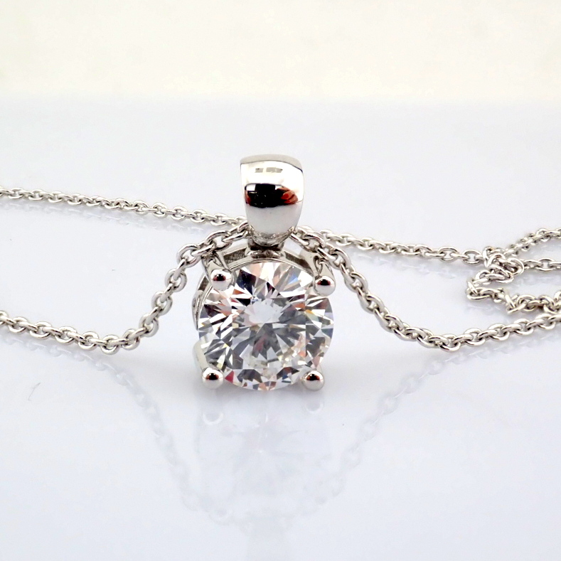 Round Cut Lab-Grown Diamond Necklace - 2.08 Total Carat (IGI Certified)