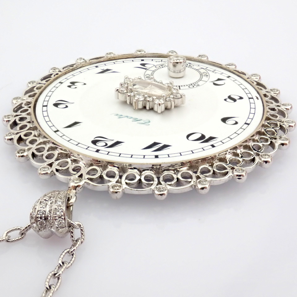 Natural Diamond 14K White Gold Necklace