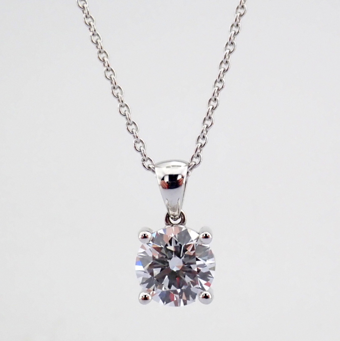 Round Cut Lab-Grown Diamond Necklace - 2.08 Total Carat (IGI Certified)