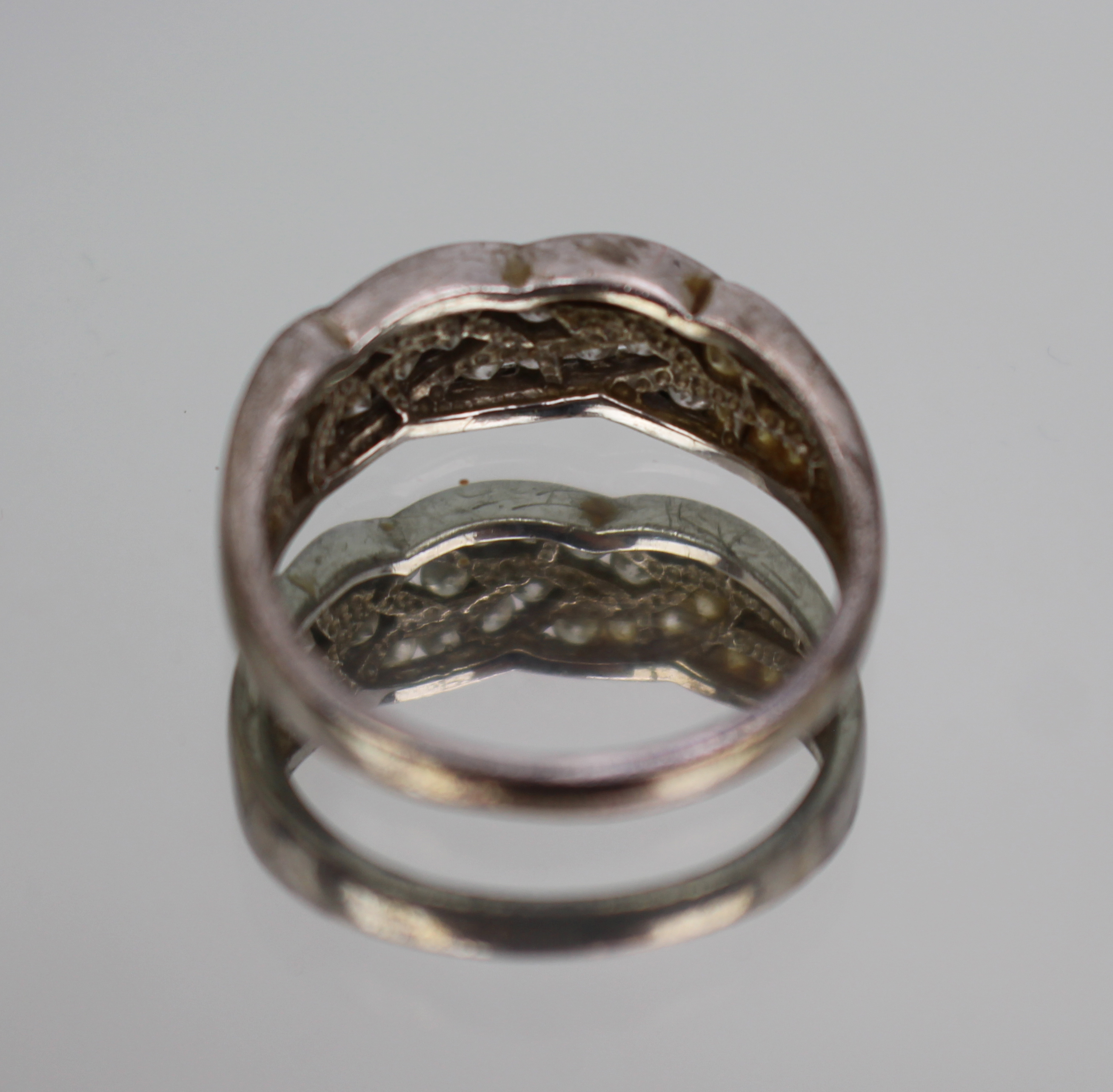 Vintage Silver Ring CZ