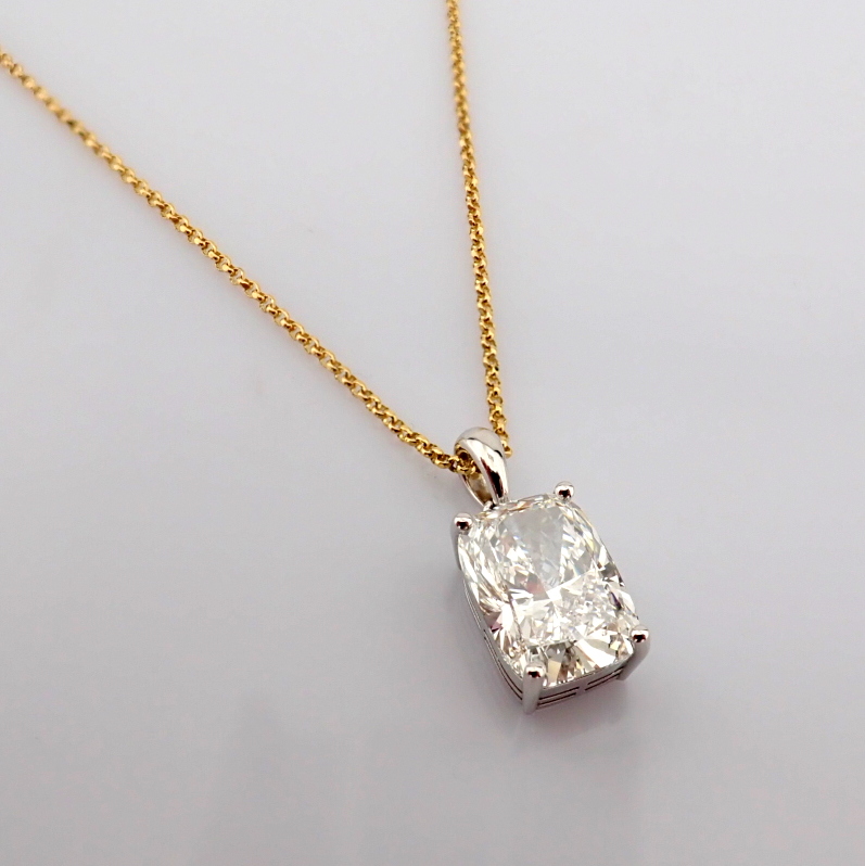 Cushion Cut Lab-Grown Diamond Necklace - 4.81 Total Carat (IGI Certified)