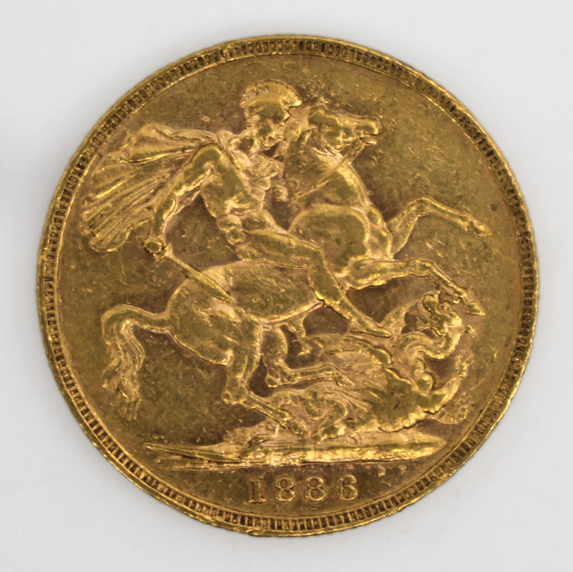 1886 Queen Victoria Gold Sovereign — London Mint