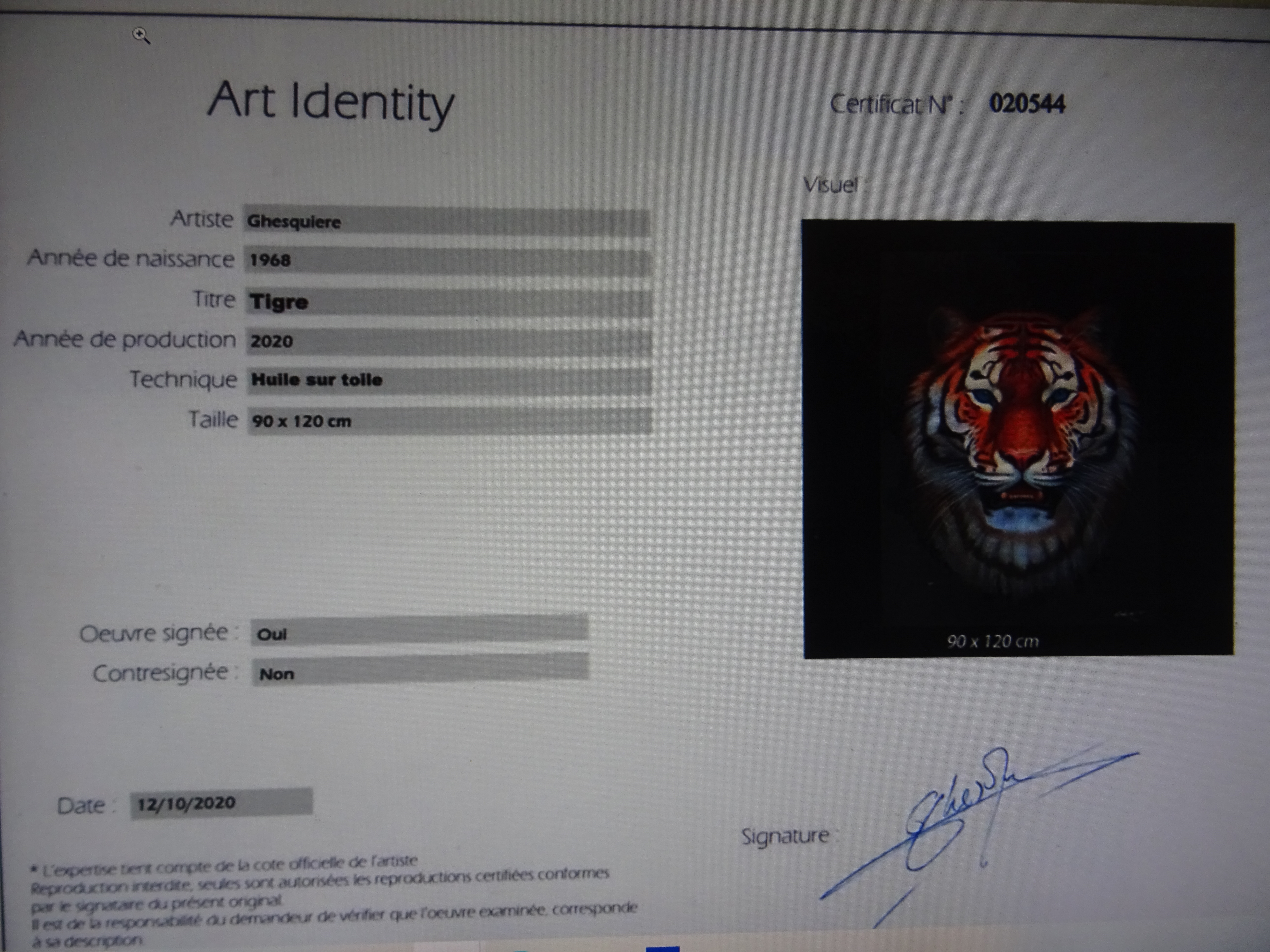 Tigre/Oil painting