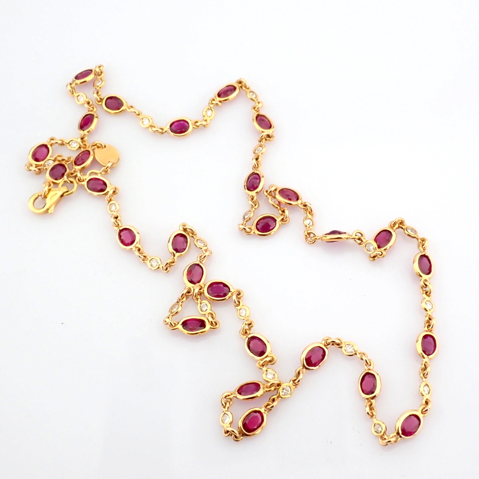 Natural Diamond 18K Rose/Pink Gold Necklace