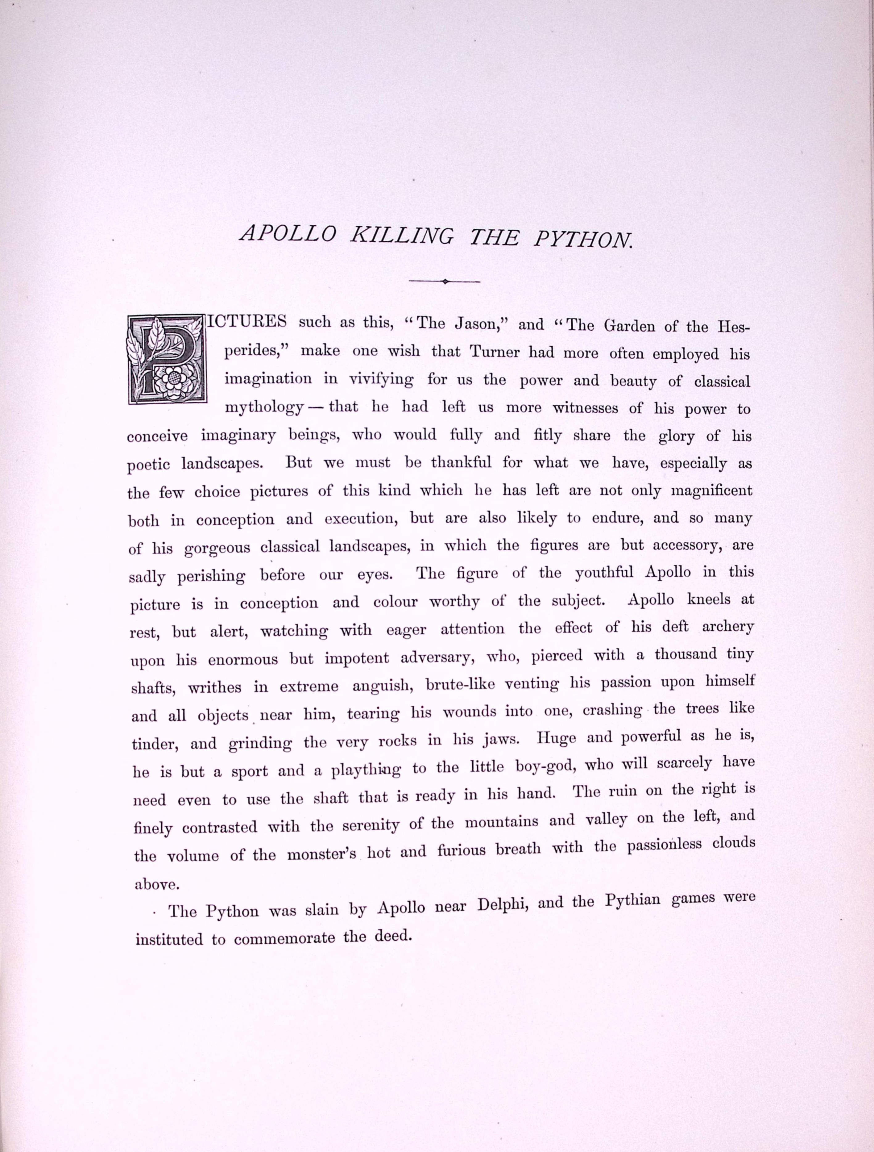 J.M.W Turner Apollo Killing The Python Antique Steel Engraving-66-TR