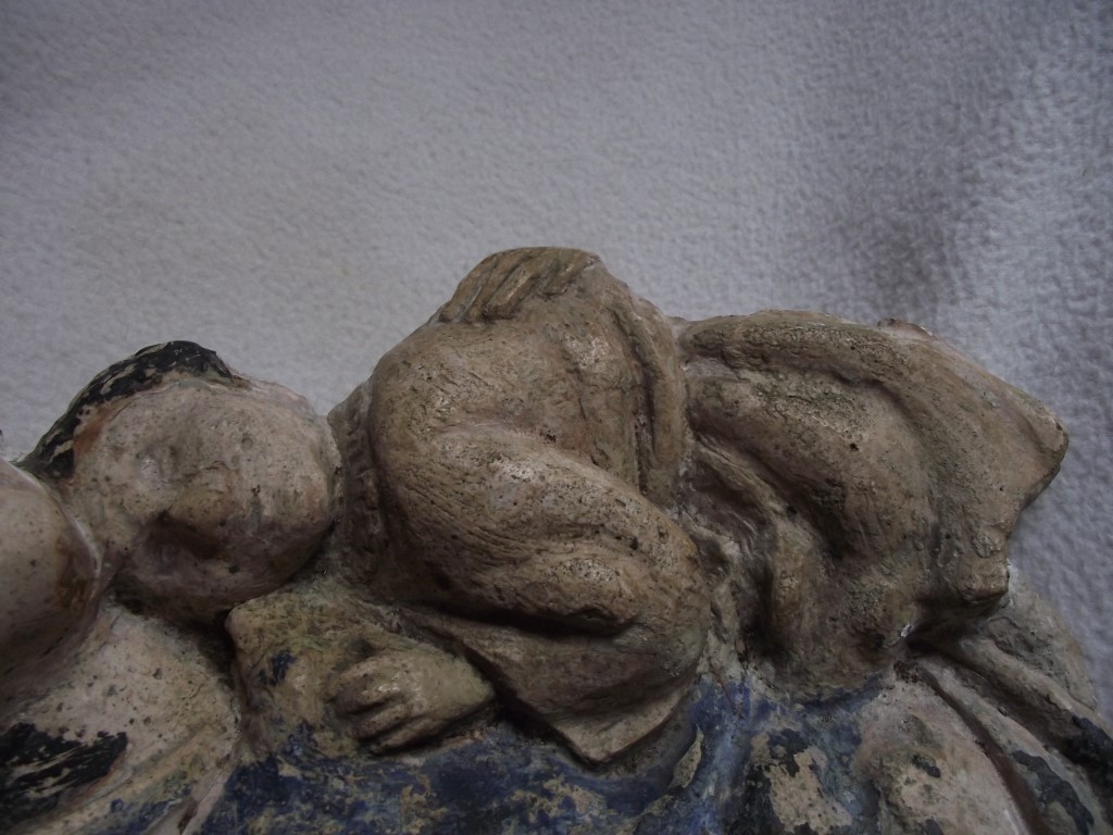 Antique Madonna & Child Wall Hanging Figure - 11 3/4" High.