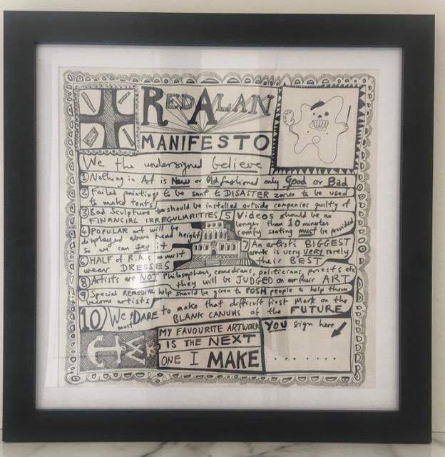 Grayson Perry CBE RA Hon Friba (b1960), By and After, ‘Red Alan Manifesto’, Print On Napkin, 2014