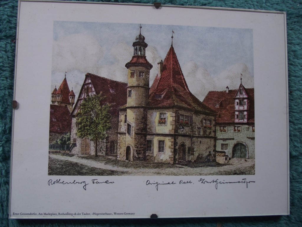 8 x Coloured Etchings of Rothenburg W. Germany By Ernst Geissendorfer - Circa 1950's