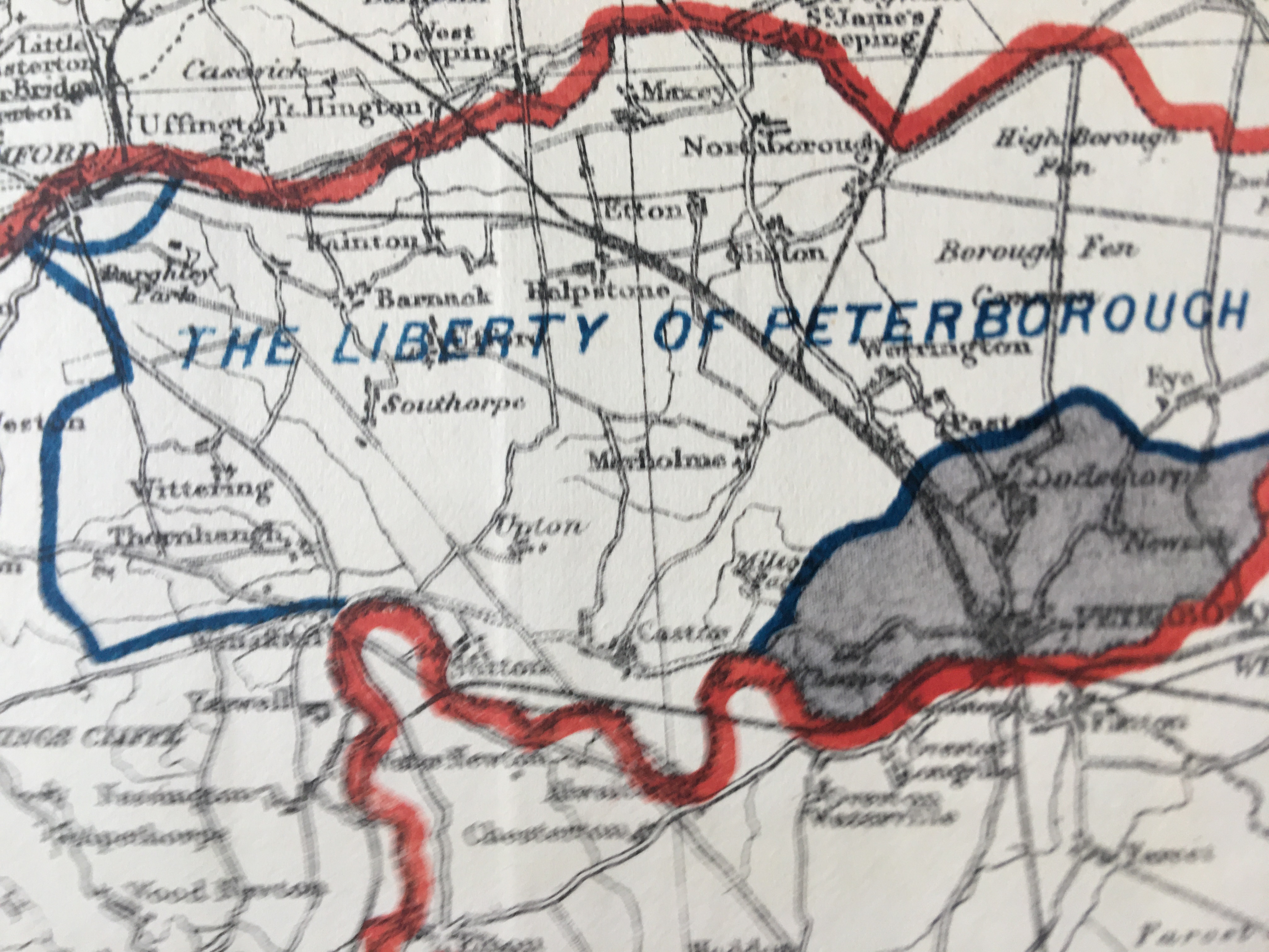 Antique 139 Years-Old Scarce Map Northamptonshire 1885 Boundary Changes.
