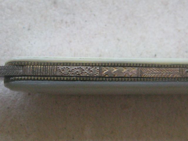 Antique Mother of Pearl Hafted Twin Bladed Penknife, c1900