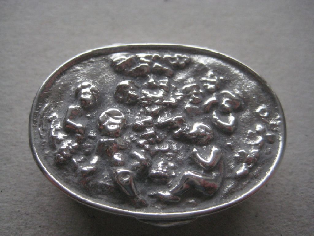 Vintage Continental Silver Pill Box
