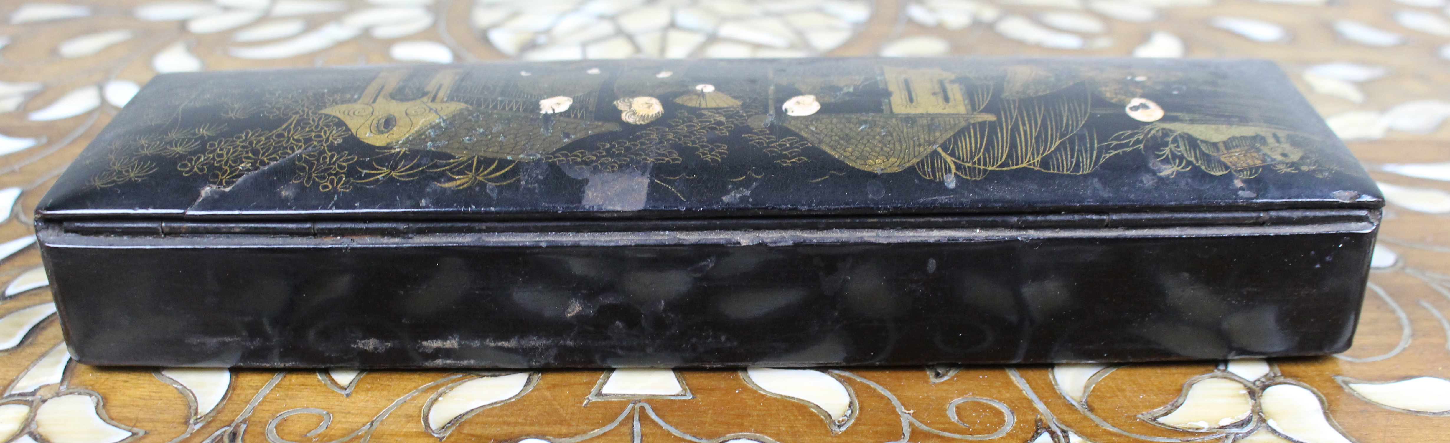 Chinese Export Lacquer Pen Box – Late 19th Century