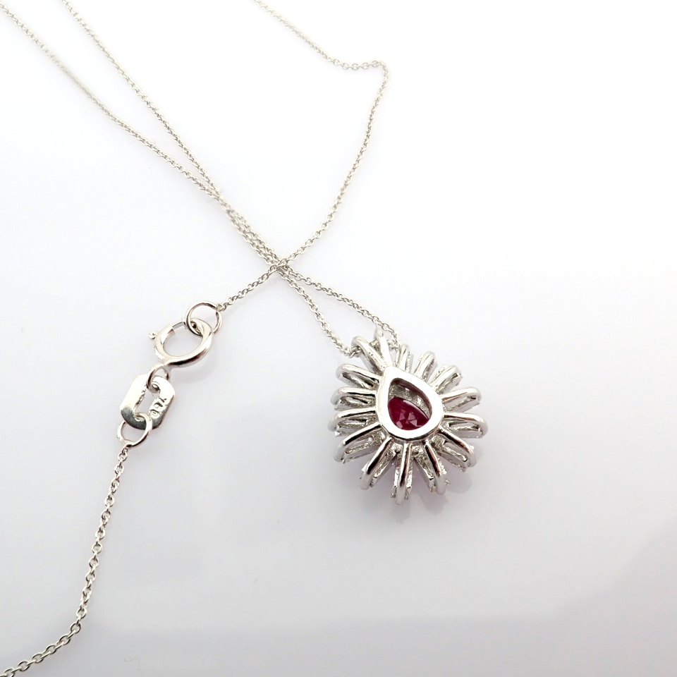 Natural Diamond 18K White Gold Necklace