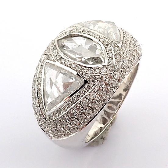 Natural Diamond 18K White Gold Ring