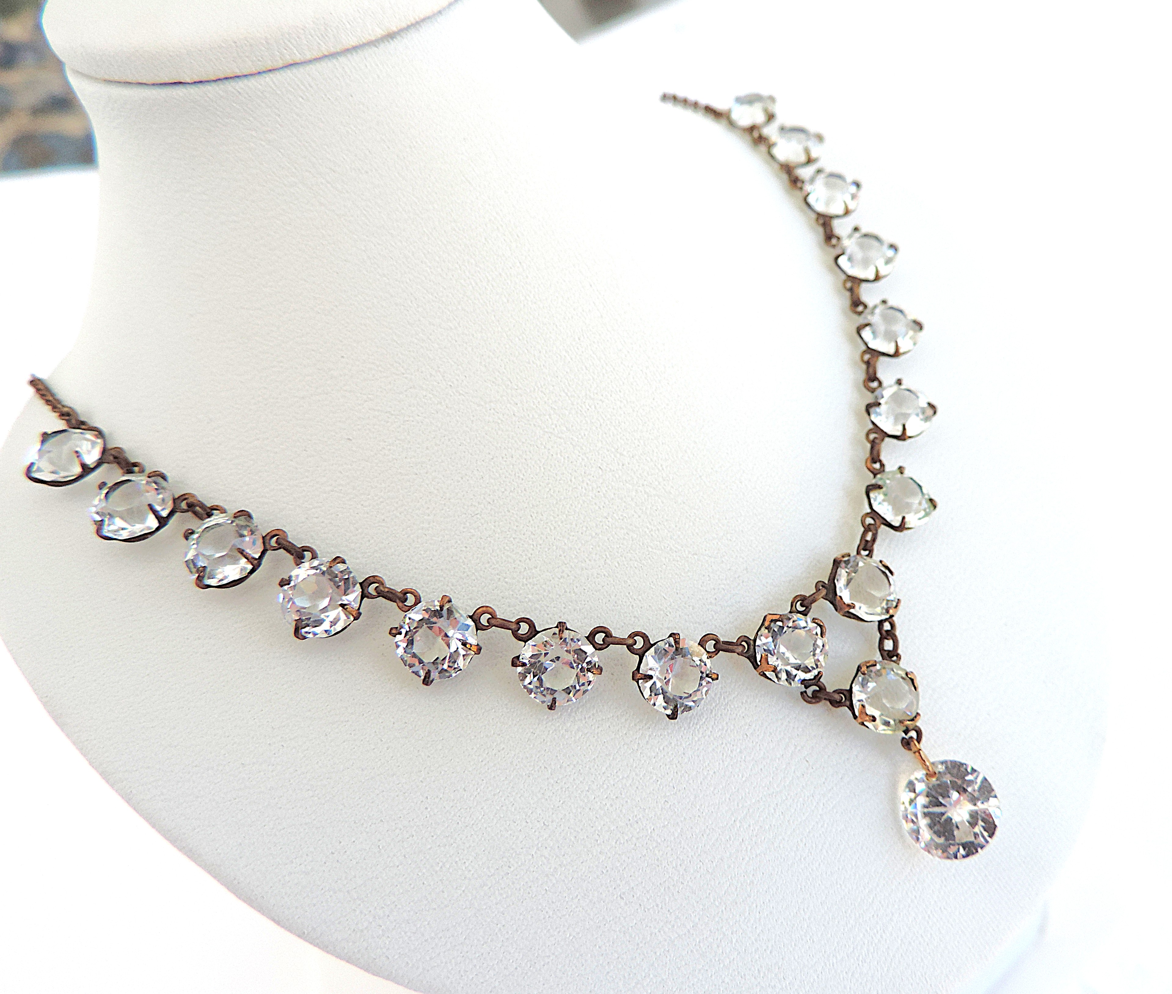 Vintage Crystal Necklace circa 1920's