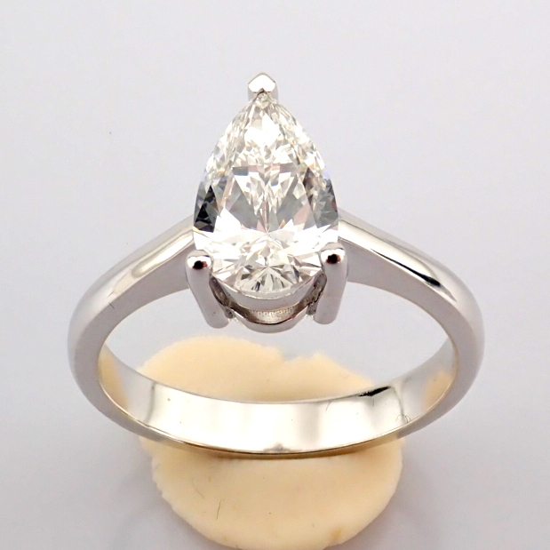 Pear Cut Lab-Grown Diamond Ring - 1.35 Total Carat (IGI Certified)